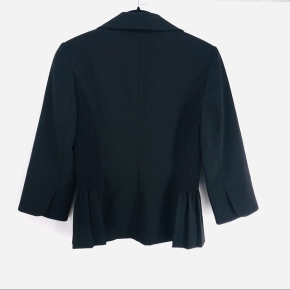WHBM Black Elastic Side Panel Pleated Jacket Sz 00 - Picture 5 of 5